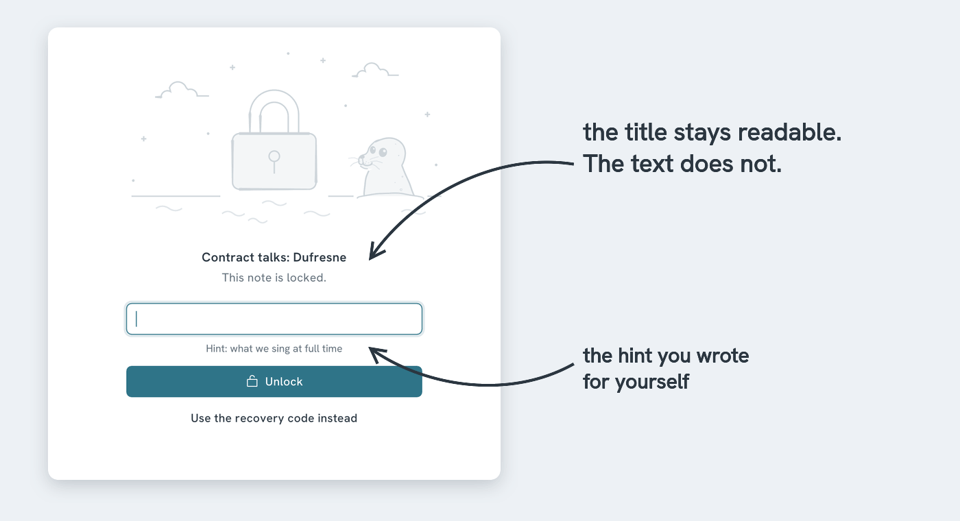 A locked note